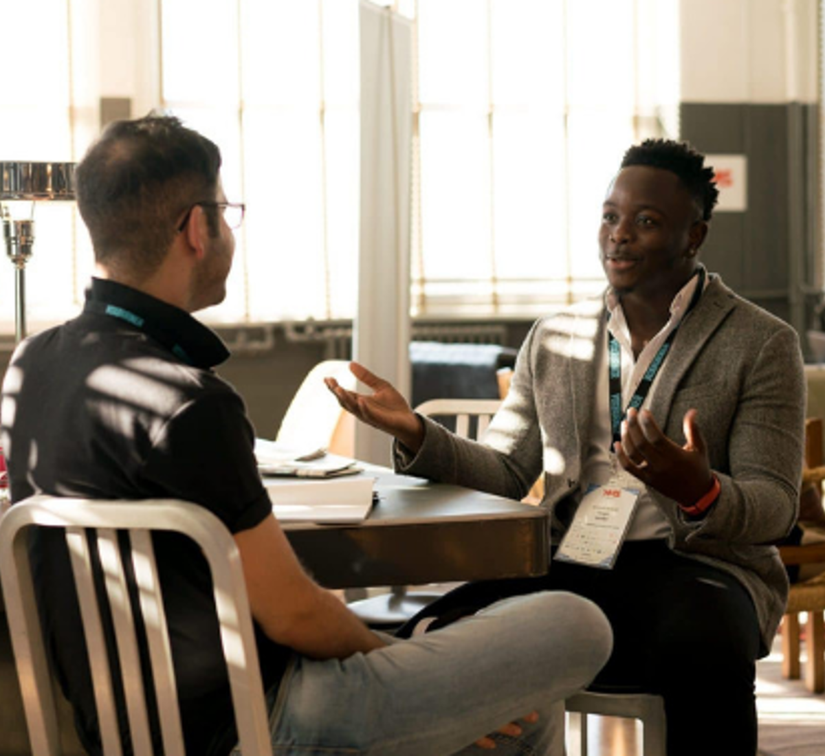 Two men while an job interview