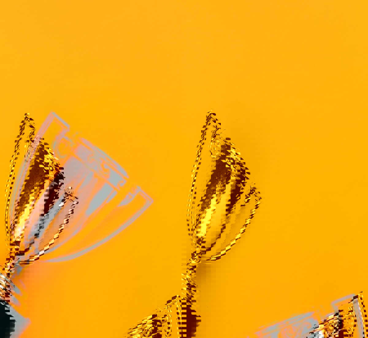 Trophies On Orange Backgrounds